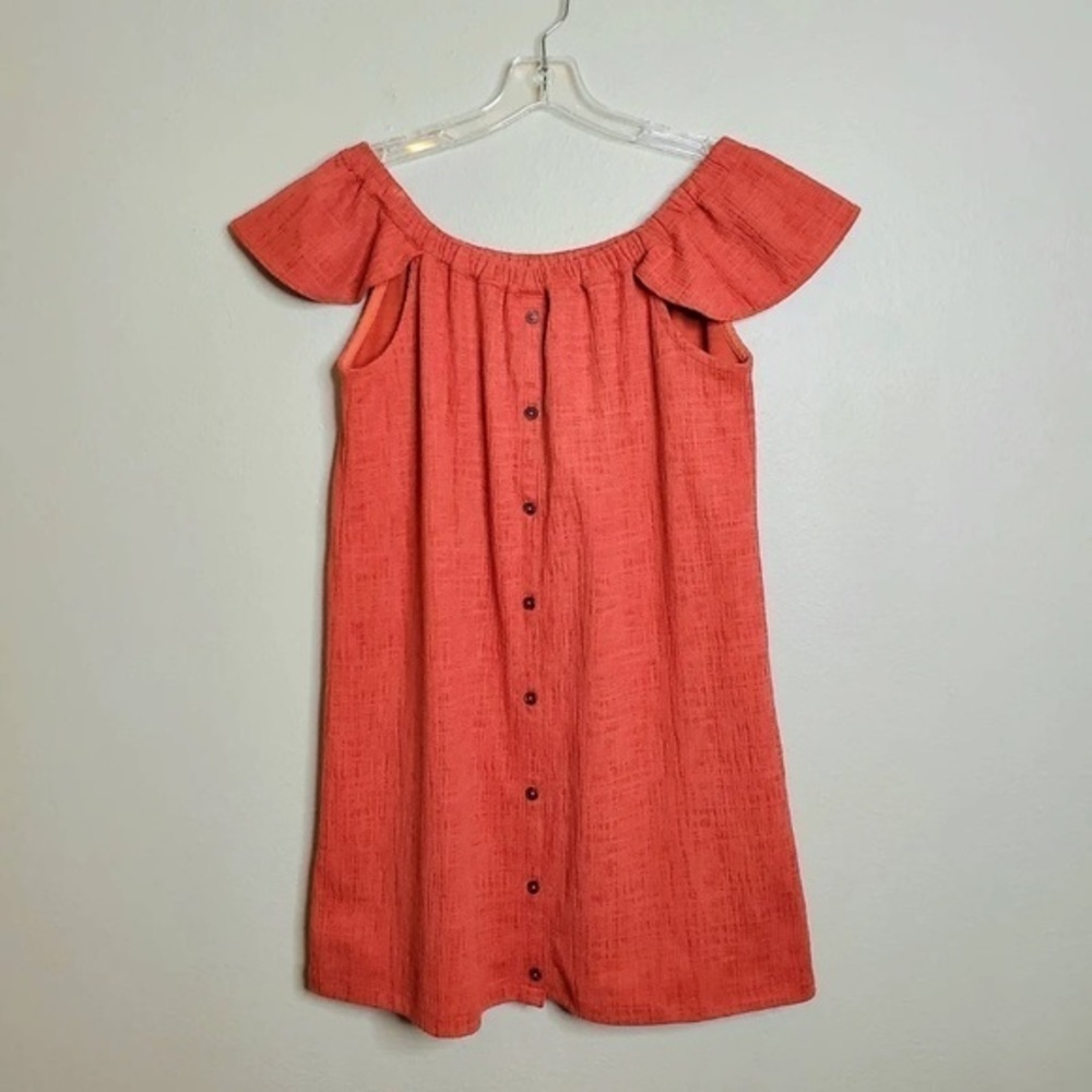 Madewell Eloise Flutter Sleeve Dress Rust Red/Orange-ish Size Medium  EUC